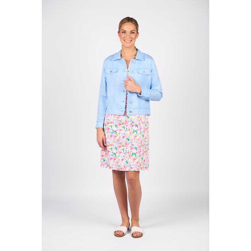 Vassalli Linen Jacket with Frayed Seams image number 11